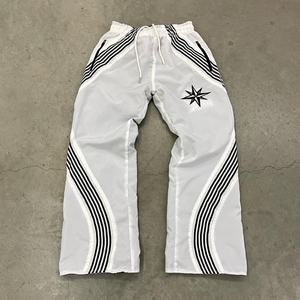 Custom Striped Heavyweight Stacked Nylon <b>Joggers</b> Straight <b>Wide</b> <b>Leg</b> Men's Pants Oversized Flared Baggy Print Camo Sweatpants - Product Image 5