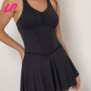 定制尼龙交叉背v领四向弹力休闲短裙透气户外高尔夫裙美容背瑜伽网球裙 - Product Image 3