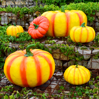 Sculpture de citrouille en résine de fibre de verre de grande taille pour l'extérieur, statue de citrouille lumineuse en fibre de verre pour Halloween