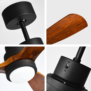 <span class=keywords><strong>Ventilateur</strong></span> de <span class=keywords><strong>plafond</strong></span> LED moderne nordique <span class=keywords><strong>avec</strong></span> lumière, 52 pouces, en métal, 3 pales en bois massif, télécommande, OEM ODM - Product Image 5