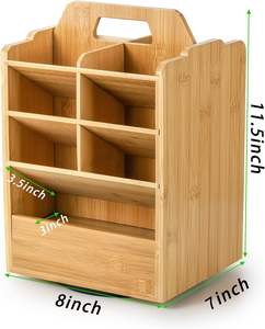 360 °   ที่วางเครื่องเขียนแบบหมุนได้ ที่วาง<span class=keywords><strong>ปากกา</strong></span>ไม้ไผ่บนโต๊ะ ชั้นวางโชว์สำนักงาน - Product Image 2