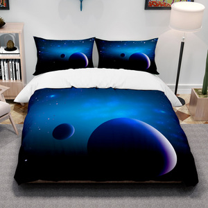 Lujo 3D Digital impreso cielo estrellado funda nórdica juegos de tela personalizada tamaño al por mayor niños colcha individual juego de cama hogar - Product Image 2