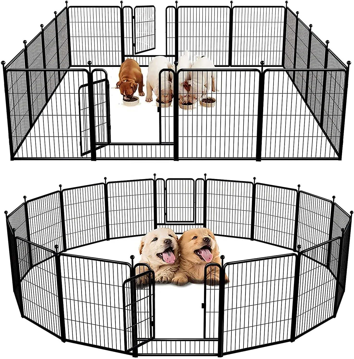 Outdoor Dog Playpen, Dog Pen Fences 16 Panels 32Inch Height Puppy Pet Playpen for Small/Medium Dogs