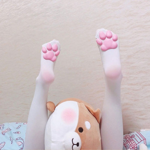 Chaussettes coussin en viande de <span class=keywords><strong>chat</strong></span> 3D pour filles, chaussettes hautes, 3D, griffes de <span class=keywords><strong>chat</strong></span>, chaussettes au dessus des genoux pour femmes, bas longs - Product Image 2