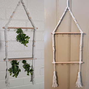 Drijfhout Muur Hangende Sieraden Hanger-Rustieke Handgemaakte Houten Logs Opknoping Tak Decor Met 5 Haken Voor Ambachten - Product Image 6