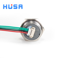 HUSA 19mm 1no Interrupteurs à bouton-poussoir momentané à LED Interrupteur à bouton-poussoir en métal Mini bouton de commutation étanche à course courte avec fil