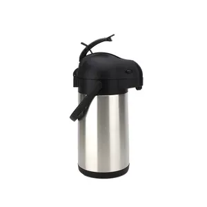 3/5L Tea Coffee Pot Vacuum Insulated Pump Action Travel Flask With Carry  Handle