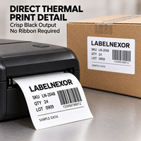 Gulungan Stiker Label Termal Perekat Sendiri untuk Pencetakan Barcode Termal Langsung dengan Format Bulat dan Persegi Panjang