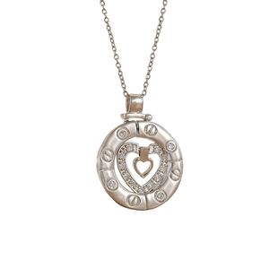 Gold Plated Brass Zircon Link <b>Chain</b> Stairway to Heaven Heart Pendant Necklace for Women & Men - Product Image 6