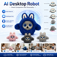 Robot de bureau IA Xkoen XkoenPro en peluche avec chat multilingue, animation des yeux et interaction vocale pour enfants, seniors et usage domestique