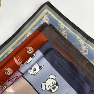 Ins Cartoon Illustration Style foulard en soie foulard carré mignon <span class=keywords><strong>bandeau</strong></span> <span class=keywords><strong>bandeau</strong></span> foulard sans bretelles décoratif Style coréen fille - Product Image 1