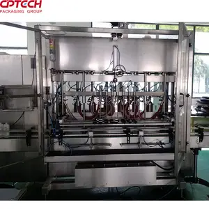 Automatic Linear 6 Heads Glass Plastic Bottle piston Filling Machine Line with stainless steel 316L piston filler