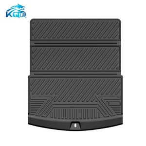 KQD TPE Waterproof 3-3.5mm Thick Anti-Skid Geometric Pattern Full Set <b>Black</b> Car <b>Trunk</b> Mat for Cadillac Vistiq - Product Image 2
