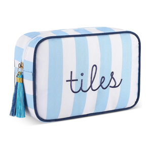 Sac de rangement pour tuiles de Mahjong avec fermeture éclair, pochette brodée rayée pour tuiles de Mahjong, sacs pour tuiles de jeu de société - Product Image 1