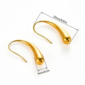 Boucles d'oreilles créoles épaisses pour femmes et filles en acier inoxydable avec zircon en forme de goutte d'eau, petites, tendance, simples, bijoux de fête, cadeaux - Product Image 2