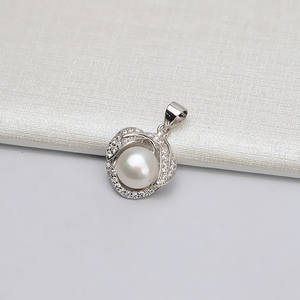 Pendentif en argent S925 avec pendentif en perle de 9-10 mm et chaîne de clavicule, accessoires de bricolage pour femmes, semi-finis, 640 pendentifs et breloques - Product Image 2