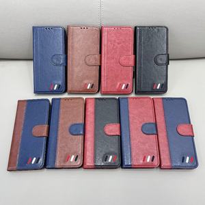 चुंबक लॉक फ्लिप चमड़े के कार्ड धारक वॉलेट रेट्रो सिलाई फोनलेदर मोबाइल फोन मामले - Product Image 5