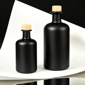 Bouteille d'huile d'olive de luxe en verre 125/375/500/750 ml avec base en bois 3D en forme de montagne et <span class=keywords><strong>bouchon</strong></span> en liège, conteneur d'huile pressée à froid en vrac - Product Image 6