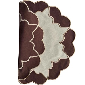 Custom Two-color Embroidered Handmade <b>Cloth</b> Pure Cotton <b>Linen</b> Napkins and Placamat Set 100% <b>Linen</b> Embroidered Monogram - Product Image 1