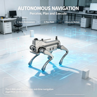 Kit Robotique Éducatif de Chien Robot Quadrupède Bionique à Structure Modulaire Démontable avec Caméra de Vision 3D IA et Moteur PLC pour la Recherche et l'Apprentissage