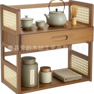 Simple <b>Desktop</b> <b>Shelf</b> 3 Tier Wood Organizer Storage Rack For Office Home Study Bookshelf With Drawer - Product Image 5