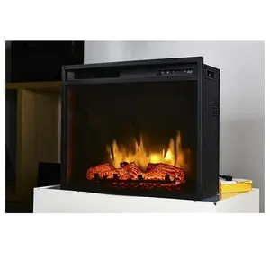 23 inch Curved Front Fireplaces Electric 1440W Insert Wood Burning LED Electric Fireplace Heaters