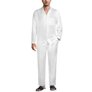 Pyjamas pour hommes avec impression et logo personnalisés Ensemble de vêtements de nuit quotidiens deux pièces pour hommes Ensemble de pyjamas pour la maison