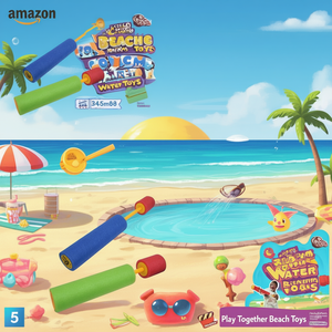 Cannoni ad acqua con bolle, pistola ad acqua con schiuma 34 cm, giocattoli da spiaggia per giocare insieme - Product Image 1