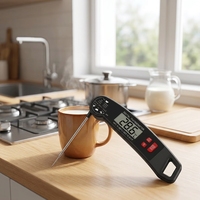 Thermomètre de cuisson pliable ultra-fin pour barbecue, aliments et viande, thermomètre de four