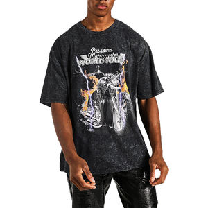 T-shirt col ras du cou de grande taille pour homme, Hip-Hop, imprimé, personnalisé, en coton solide, large, vente en gros - Product Image 4