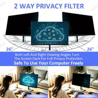 Filtre de confidentialité pour écran d'ordinateur 24 pouces 16:9 pour moniteur HP, protection de confidentialité détachable, film anti-espion bidirectionnel