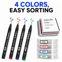 Stylo marqueur permanent promotionnel à pointe fine en nylon, encre à base d'huile, bleu/vert/rouge/noir, personnalisable avec logo sur papier