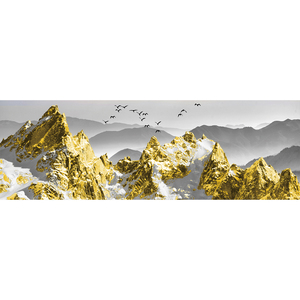 <span class=keywords><strong>Montagnes</strong></span> de neige dorées et oiseaux volants peintures de paysage et art mural pour chambre et décoration intérieure impression sur toile affiche - Product Image 6
