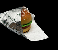Emballage de chocolat personnalisé et emballage de bonbons papier d'étain imprimé Burger Sandwich Wrap stratifié argent papier de feuille d'aluminium