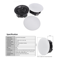 Haut-parleur encastré au plafond sans fil WiFi BT 5.4 60W, AirPlay, DLNA, USB, AUX, haut-parleur actif pour système de cinéma maison