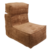 Fauteuil pouf marron avec dossier réglable et support ergonomique, canapé paresseux pour coin lecture, home cinéma, salon