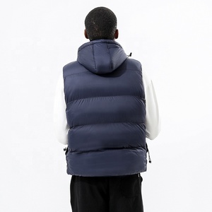 Men's Luxury Puffer Vest <strong>With</strong> Logo 20D Lightweight Waterproof Nylon Winter Jacket <strong>With</strong> Hood Short <strong>Sleeve</strong> Padded <strong>Gilet</strong> - Product Image 2