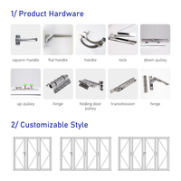 EEHE Aluminium Cuisine Imposte Fenêtre Pliante Ouverture Centrale Manuel Vitrage Fenêtre Pliante