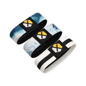 Bracelet en tissu élastique personnalisé avec impression par sublimation 2024, bracelet événementiel en polyester pour fête avec logo pour VIP - Product Image 1