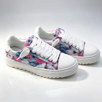 Chaussures décontractées en toile pour hommes et femmes, tendance, design rose et bleu tie-dye, pour la marche et le skateboard, vente en gros