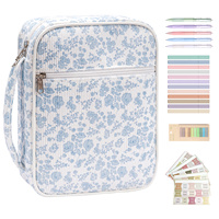 Grande housse de protection pour Bible en coton pour femmes, multi-usages et portable, avec motif floral, poche zippée et poignée, utilisable toute l'année
