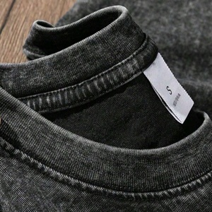 Camisetas de Manga Corta Vintage para Hombre, de Alta Calidad, Estilo Retro Lavado, con Diamantes, Corte Holgado, de Marca de Moda - Product Image 6