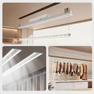 Balcony home LED <b>lighting</b> automatic lifting hidden embedded intelligent invisible electric drying rack - Product Image 4
