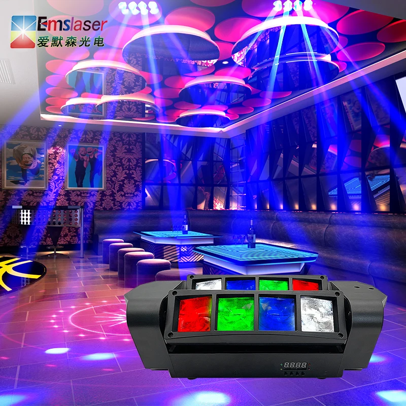DMX512 Control LED With Laser Spider Lights Stage 8X3W RGBW