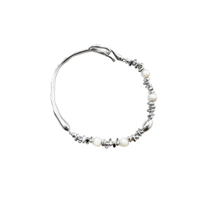 Pulsera de Plata de Ley S925 con Perlas, Estilo Coreano, Media Pulsera, Ligera y de Lujo, para Uso Diario - Product Image 5