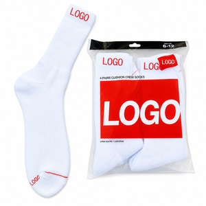 Chaussettes de sport mi-mollet en coton peigné ultra-doux avec semelle coussinée et fond éponge, chaussettes athlétiques de performance - Product Image 1