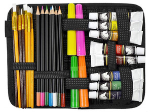 Sac de rangement pliable moderne et portable en tissu nylon et élastique pour accessoires électroniques, outils de téléphone et pinceaux de maquillage - Product Image 6