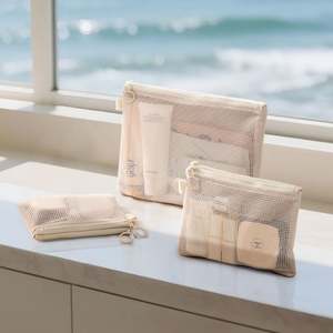 Organizador de Cosméticos de Malla Ecológico Pequeño, Mini Bolsa de Almacenamiento con Cierre para Maquillaje, Lápiz Labial y Accesorios - Product Image 6