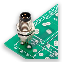 Connecteur en gros CE RoHS de haute qualité 8 broches M12 prise A-code plaqué or montage sur panneau IP67 M12 connecteur mâle 8 broches pour PCB