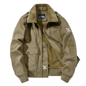 Vestes cargo en coton pour hommes Vestes en polaire doublées de sherpa d'hiver Veste de camionneur M-5XL - Product Image 6